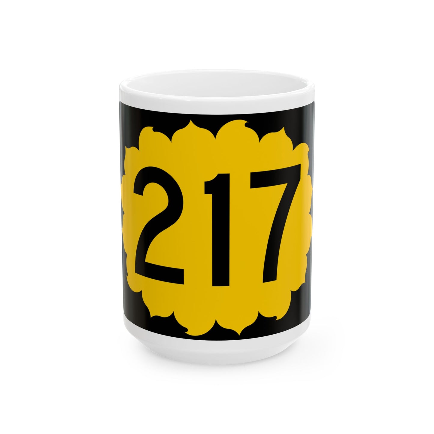 K-217 (Kansas) (Road Sign) White Coffee Mug