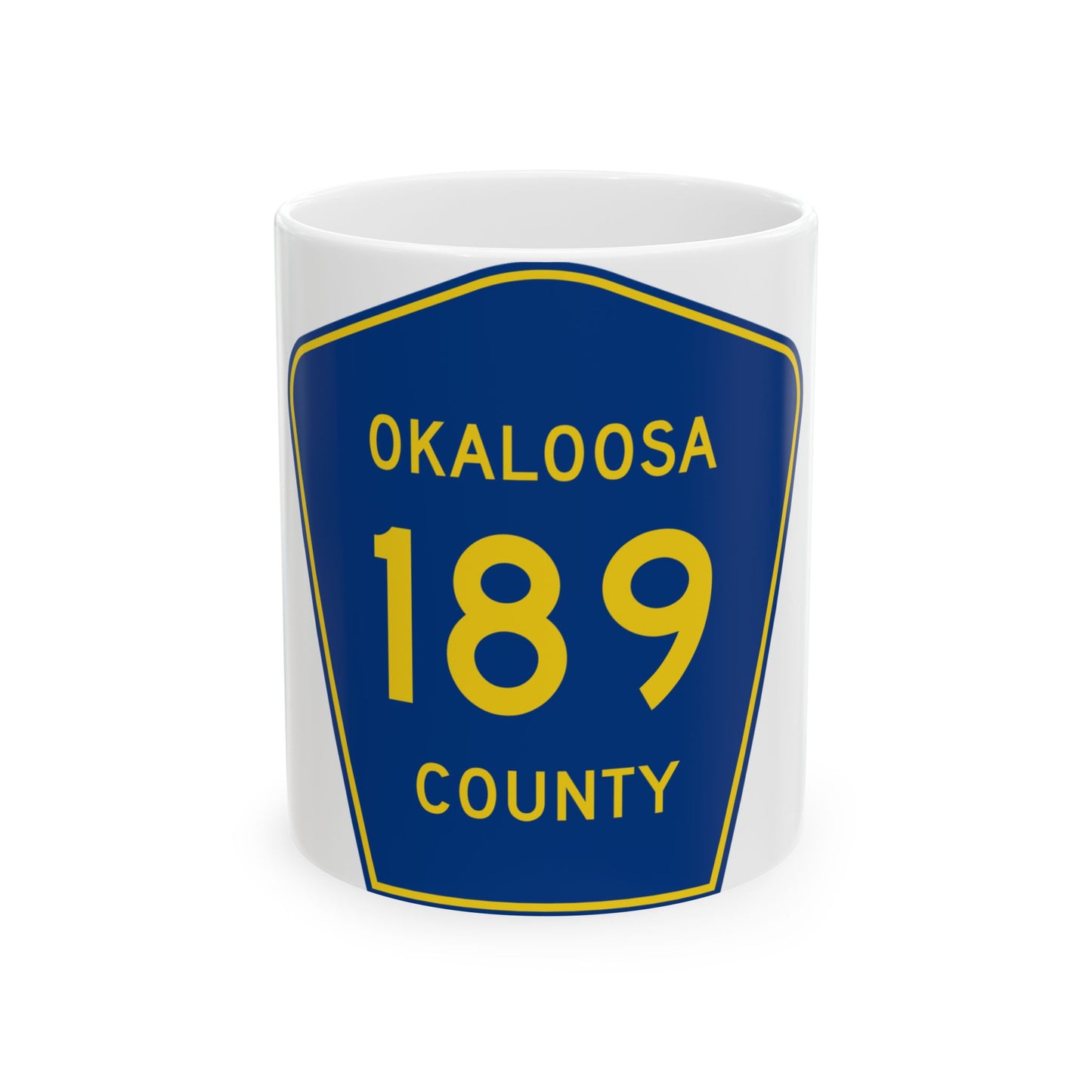 Okaloosa County Road 189 FL (Florida) (Road Sign) White Coffee Mug