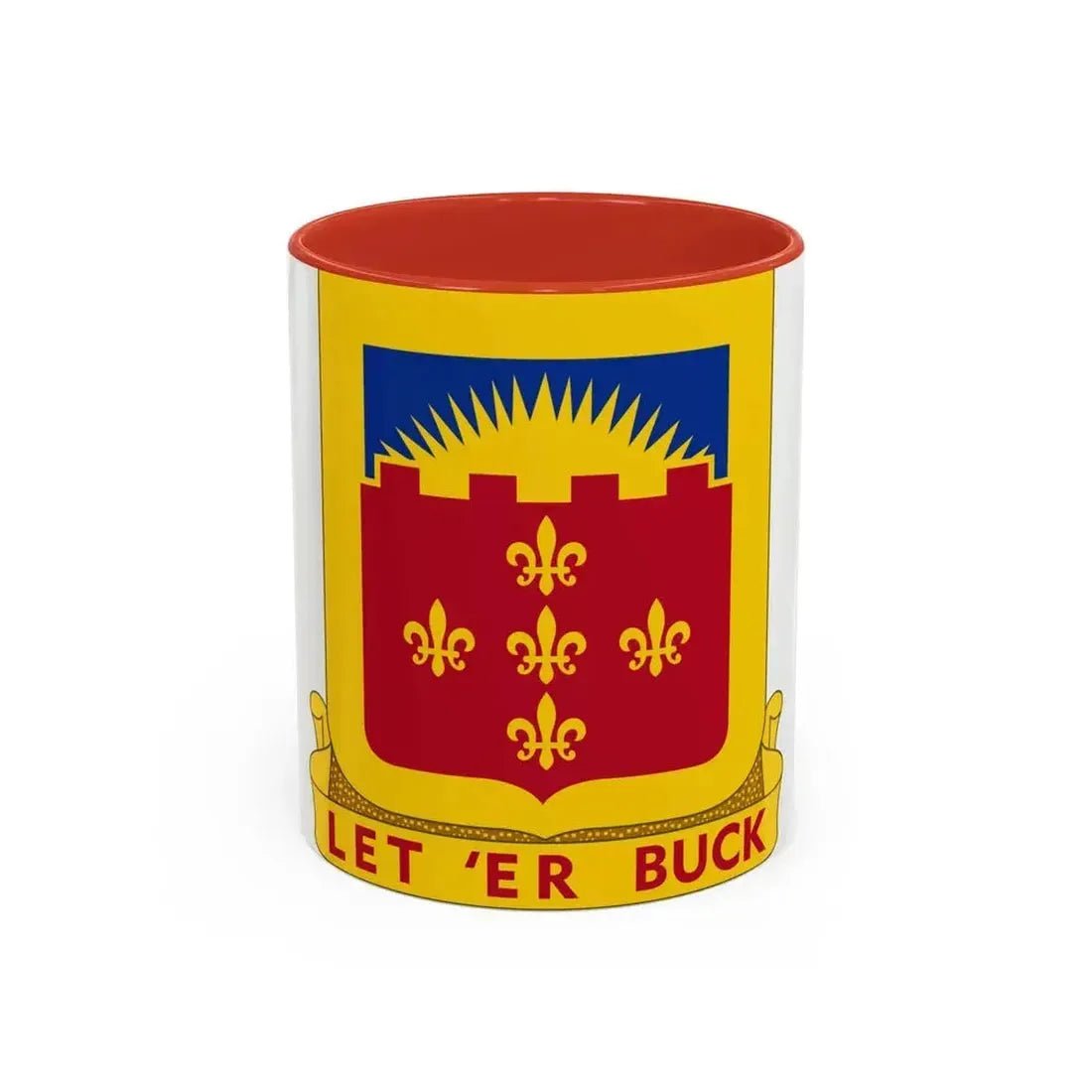 349 Armored Field Artillery Battalion (U.S. Army) Accent Coffee Mug 11oz Red - Go Mug Yourself