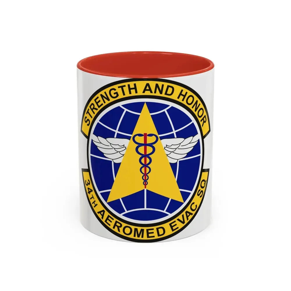 34th Aeromedical Evacuation Squadron (U.S. Air Force) Accent Coffee Mug 11oz Red - Go Mug Yourself