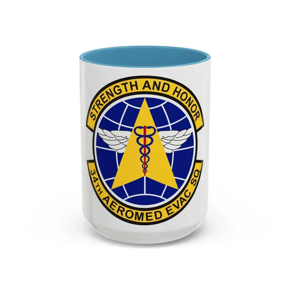 34th Aeromedical Evacuation Squadron (U.S. Air Force) Accent Coffee Mug 15oz Light Blue - Go Mug Yourself