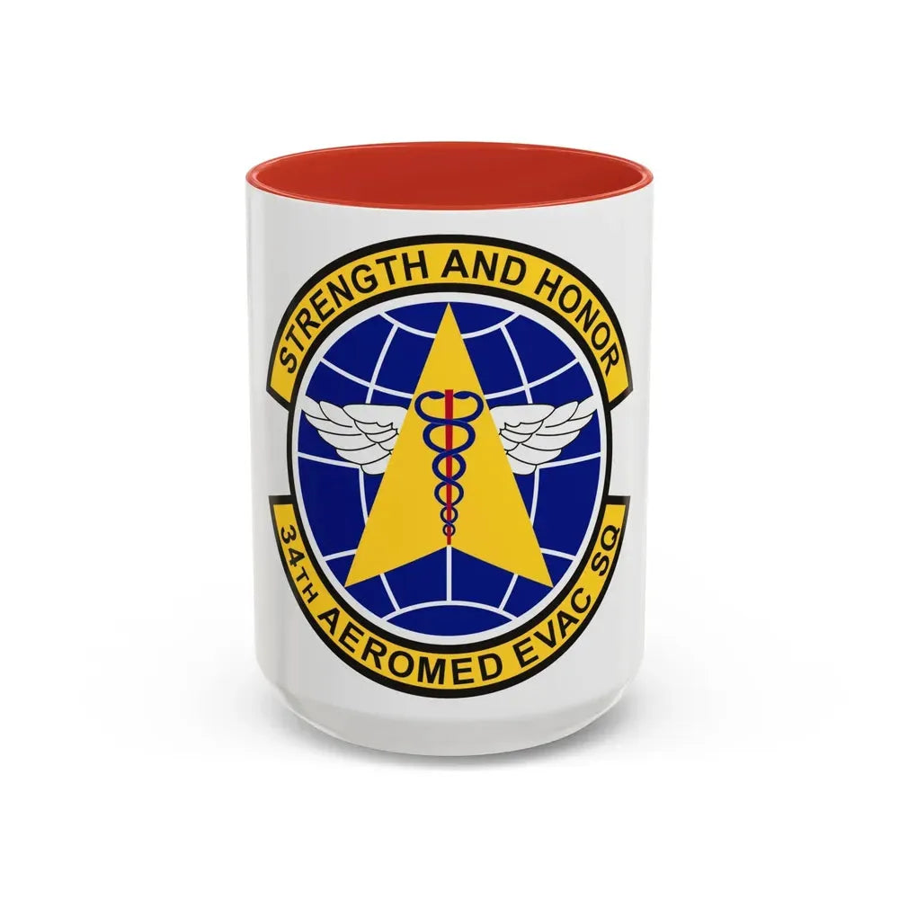 34th Aeromedical Evacuation Squadron (U.S. Air Force) Accent Coffee Mug 15oz Red - Go Mug Yourself