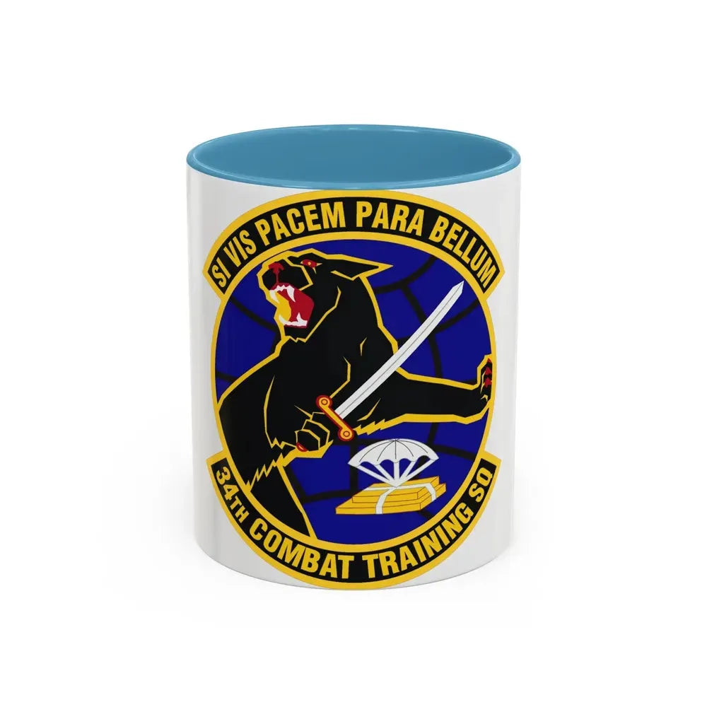 34th Combat Training Squadron (U.S. Air Force) Accent Coffee Mug 11oz Light Blue - Go Mug Yourself
