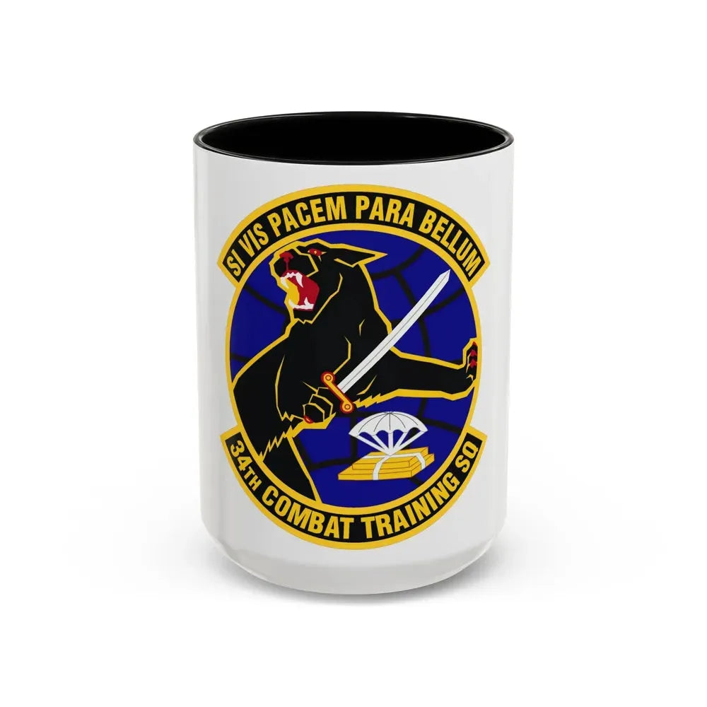 34th Combat Training Squadron (U.S. Air Force) Accent Coffee Mug 15oz Black - Go Mug Yourself