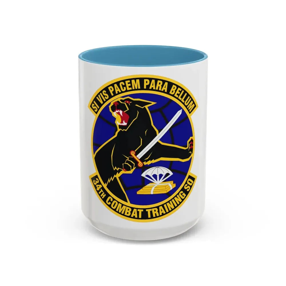 34th Combat Training Squadron (U.S. Air Force) Accent Coffee Mug 15oz Light Blue - Go Mug Yourself