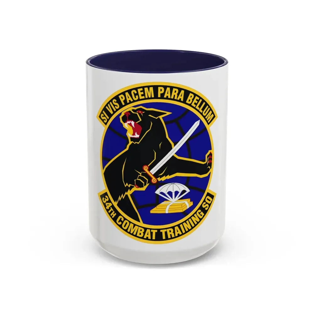 34th Combat Training Squadron (U.S. Air Force) Accent Coffee Mug 15oz Navy - Go Mug Yourself