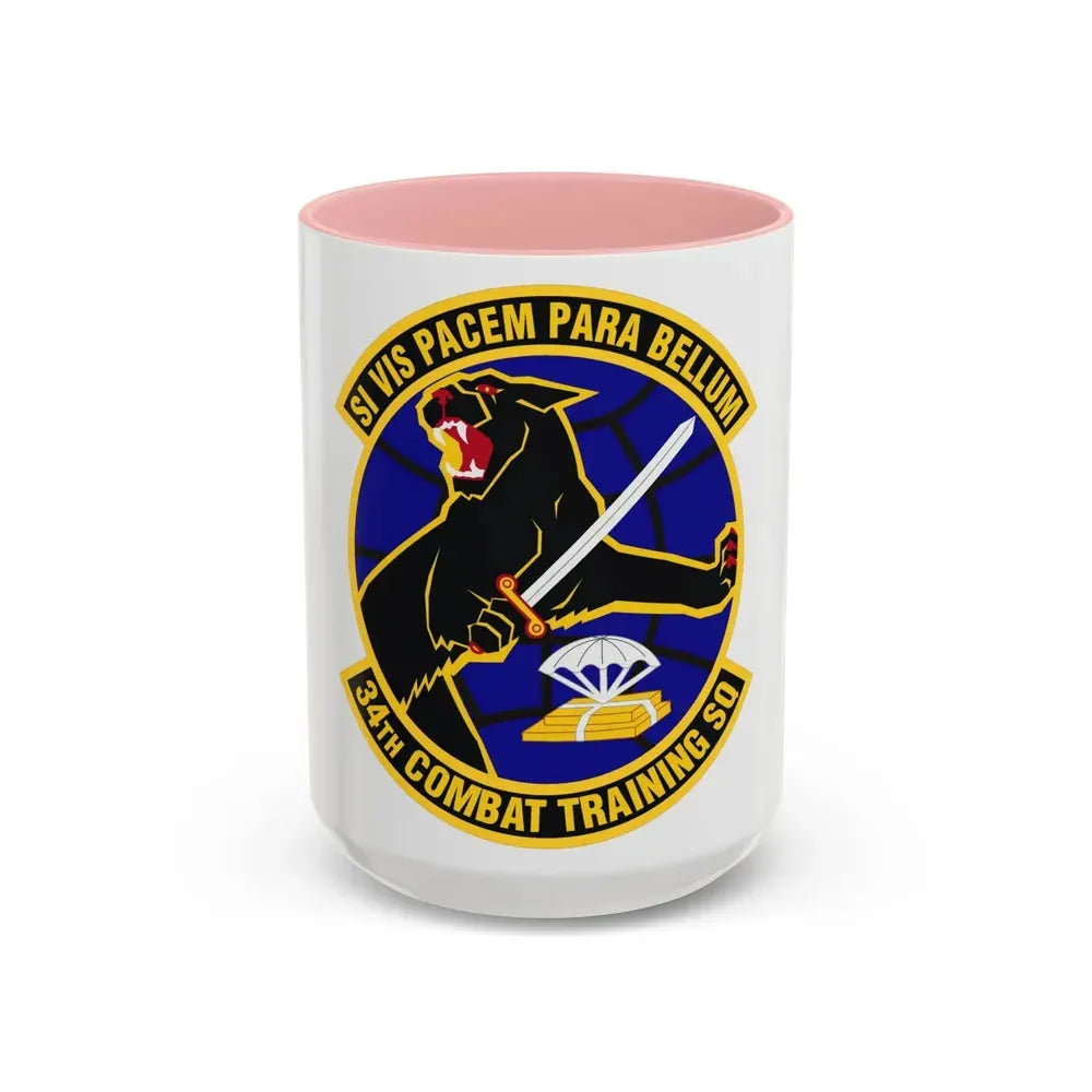 34th Combat Training Squadron (U.S. Air Force) Accent Coffee Mug 15oz Pink - Go Mug Yourself