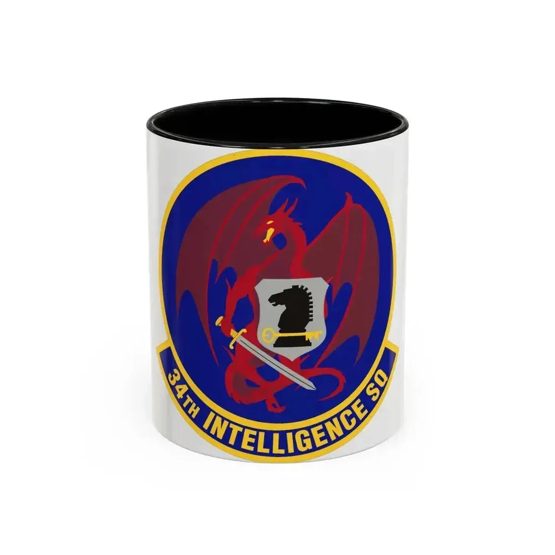 34th Intelligence Squadron (U.S. Air Force) Accent Coffee Mug 11oz Black - Go Mug Yourself