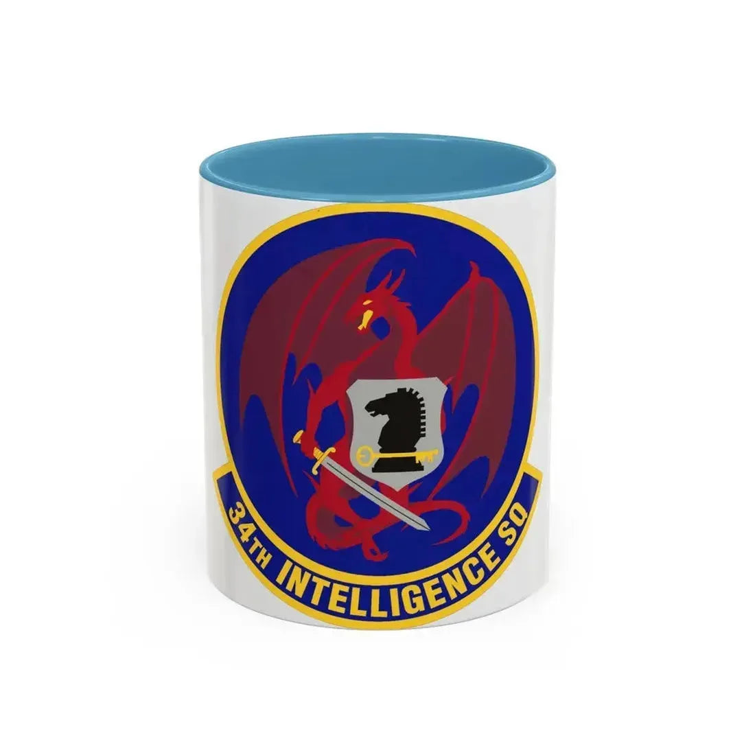 34th Intelligence Squadron (U.S. Air Force) Accent Coffee Mug 11oz Light Blue - Go Mug Yourself