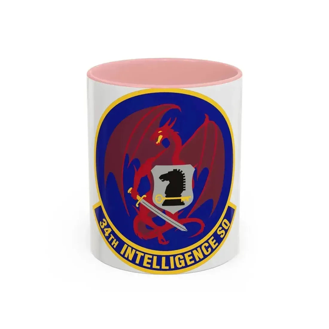 34th Intelligence Squadron (U.S. Air Force) Accent Coffee Mug 11oz Pink - Go Mug Yourself