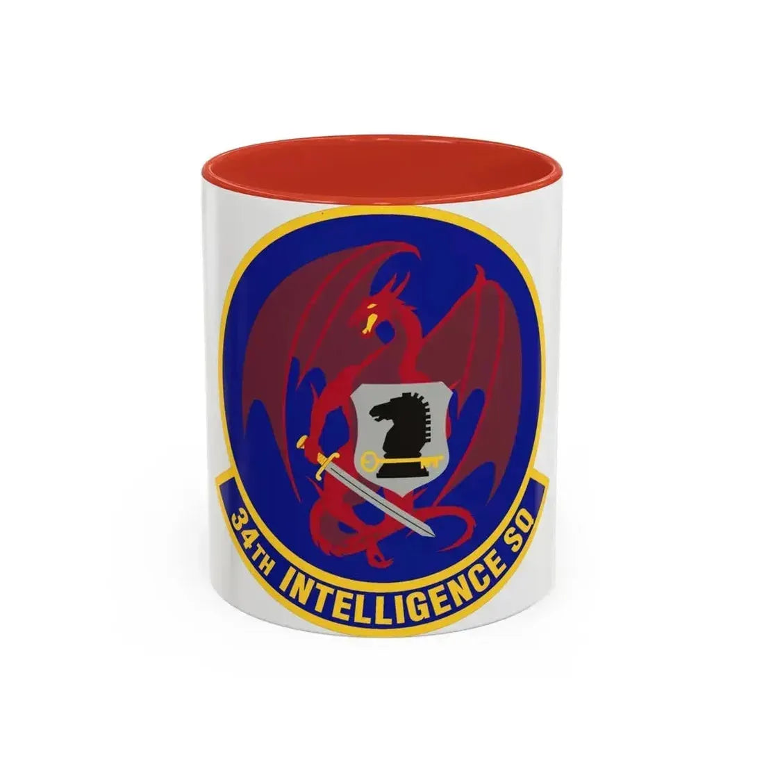 34th Intelligence Squadron (U.S. Air Force) Accent Coffee Mug 11oz Red - Go Mug Yourself
