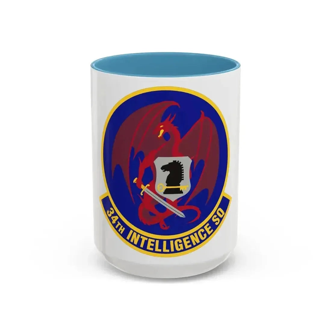 34th Intelligence Squadron (U.S. Air Force) Accent Coffee Mug 15oz Light Blue - Go Mug Yourself
