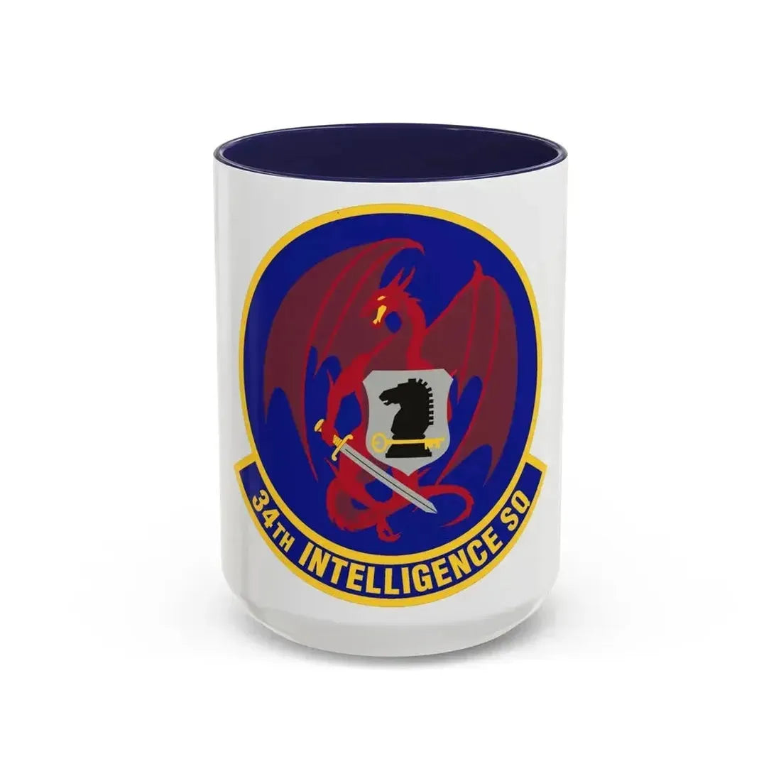34th Intelligence Squadron (U.S. Air Force) Accent Coffee Mug 15oz Navy - Go Mug Yourself
