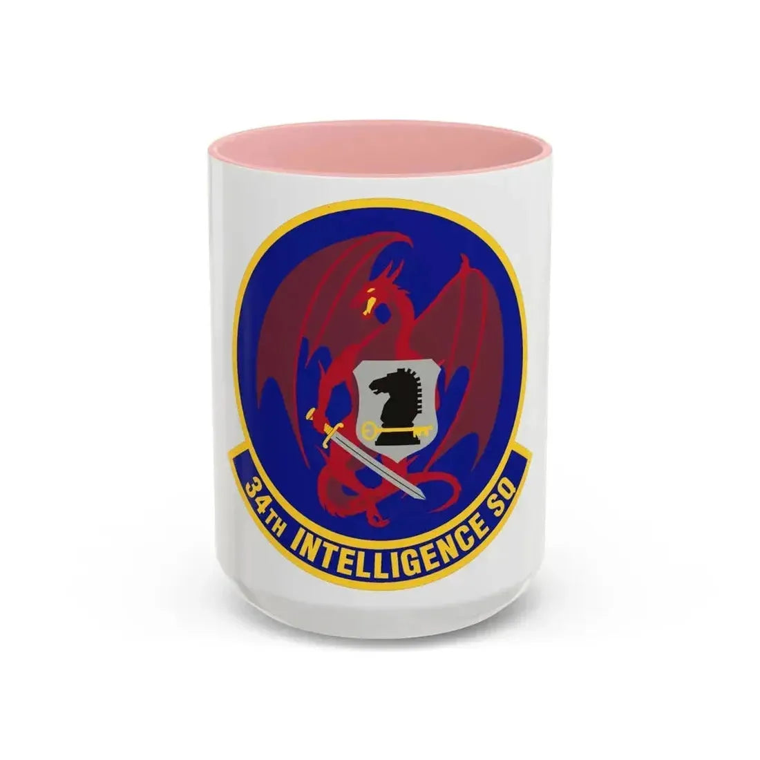 34th Intelligence Squadron (U.S. Air Force) Accent Coffee Mug 15oz Pink - Go Mug Yourself