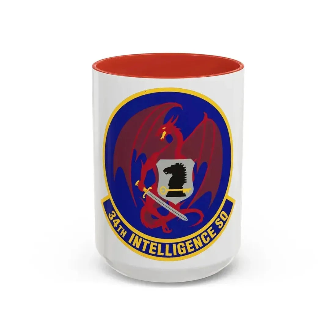 34th Intelligence Squadron (U.S. Air Force) Accent Coffee Mug 15oz Red - Go Mug Yourself