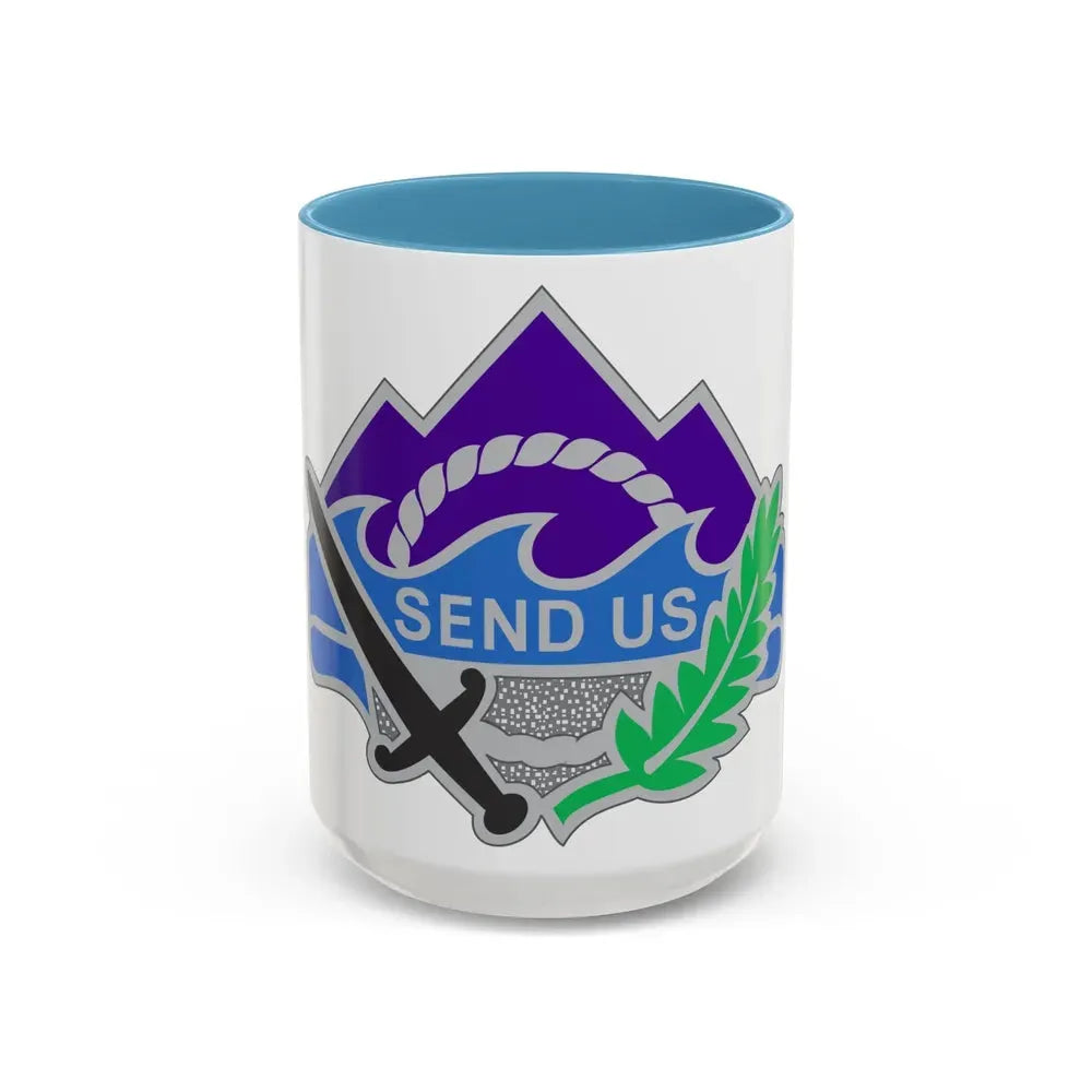 350 Civil Affairs Command 2 (U.S. Army) Accent Coffee Mug 15oz Light Blue - Go Mug Yourself