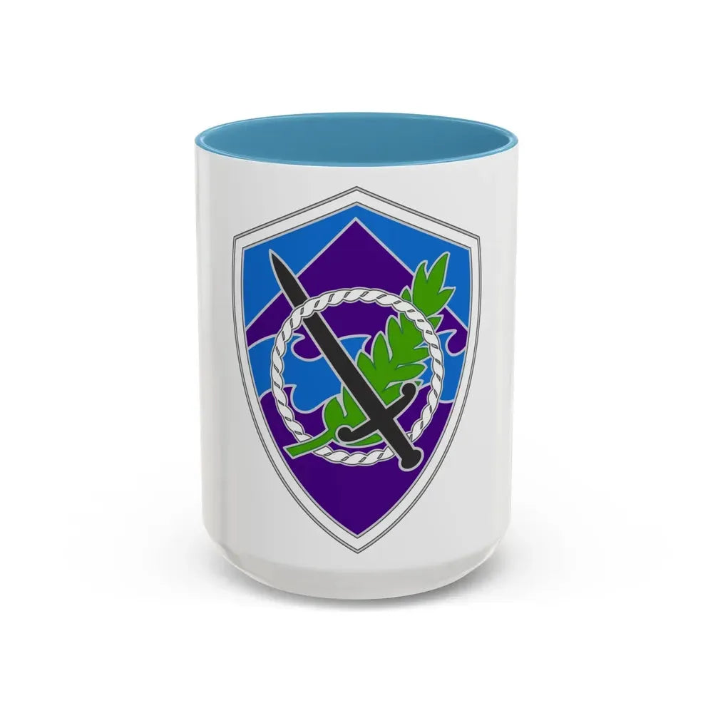 350 Civil Affairs Command 3 (U.S. Army) Accent Coffee Mug 15oz Light Blue - Go Mug Yourself
