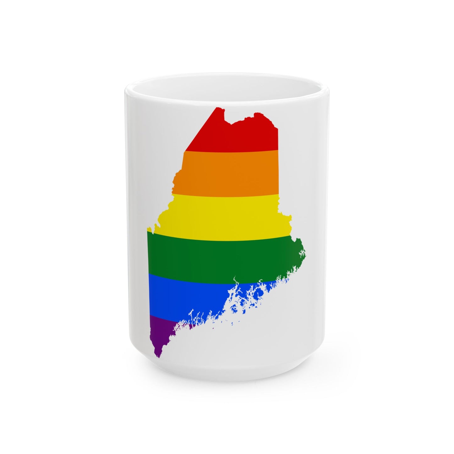 LGBT flag map of Maine (United States) White Coffee Mug