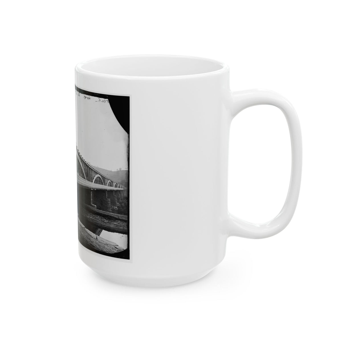 Washington, D.C. Chain Bridge Over The Potomac; Chesapeake And Ohio Canal In Foreground (U.S. Civil War) White Coffee Mug