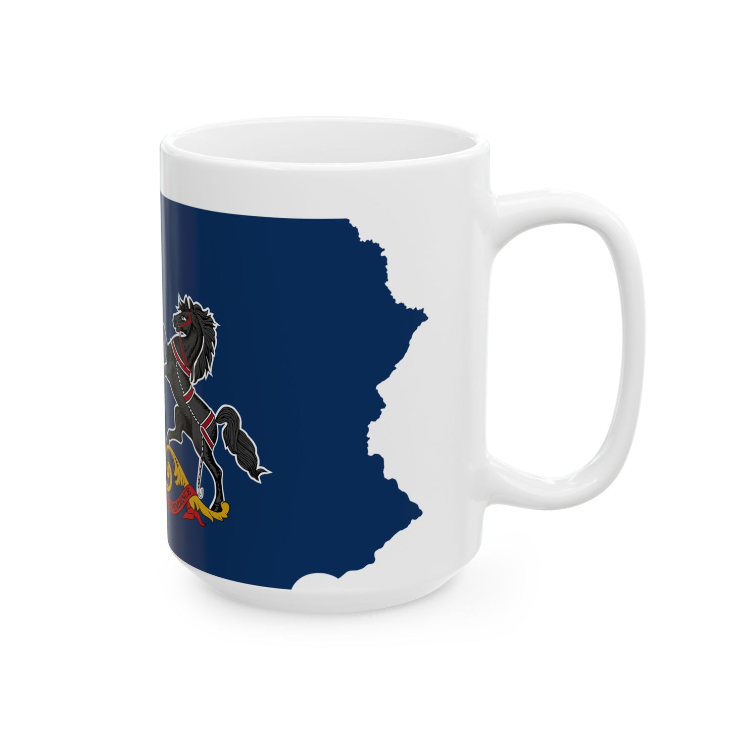 Flag-map of Pennsylvania (United States) White Coffee Mug