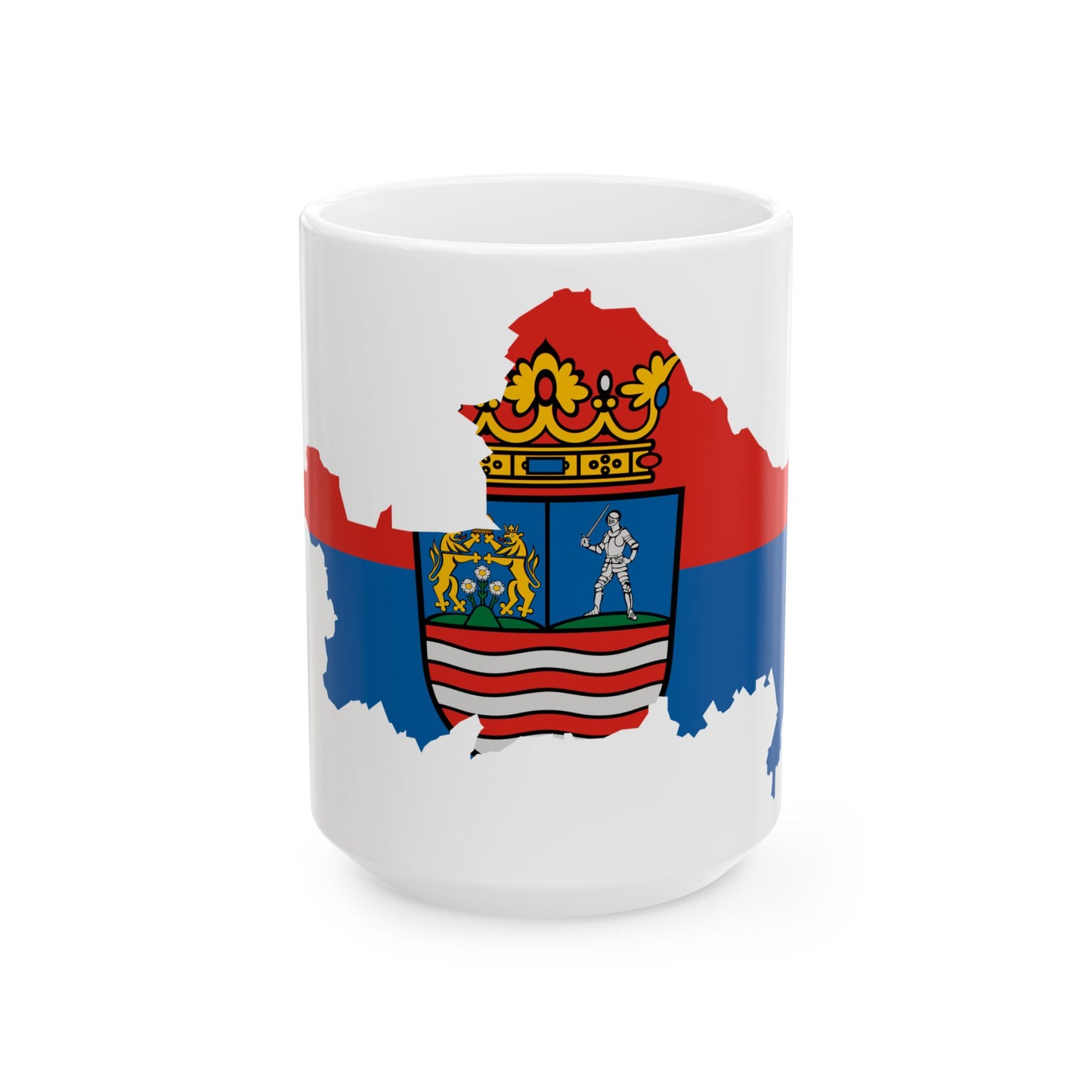 Flag-map of Gyor-Moson-Sopron County (Hungary) White Coffee Mug