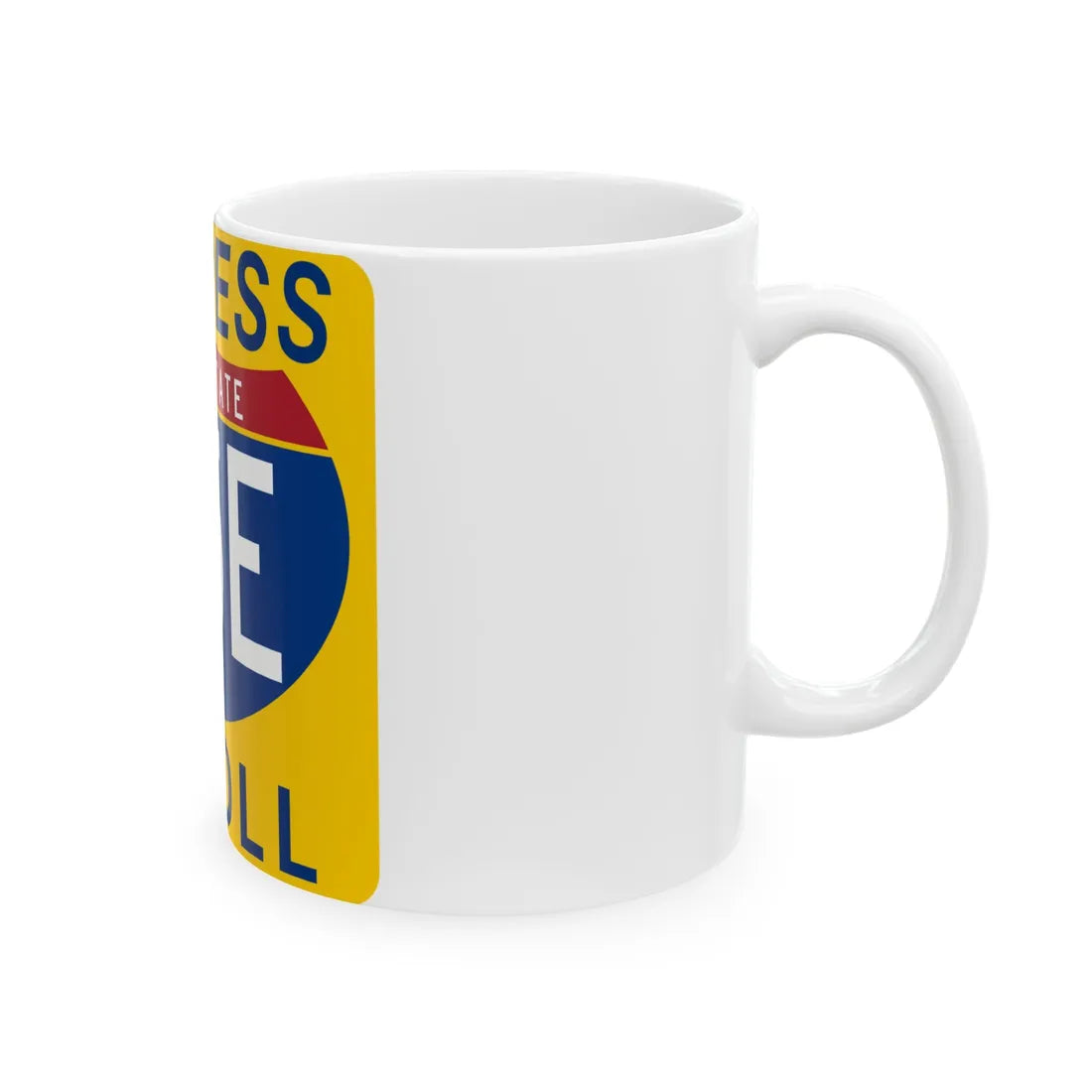 35E Express Lane free (Texas) (Road Sign) White Coffee Mug - Go Mug Yourself