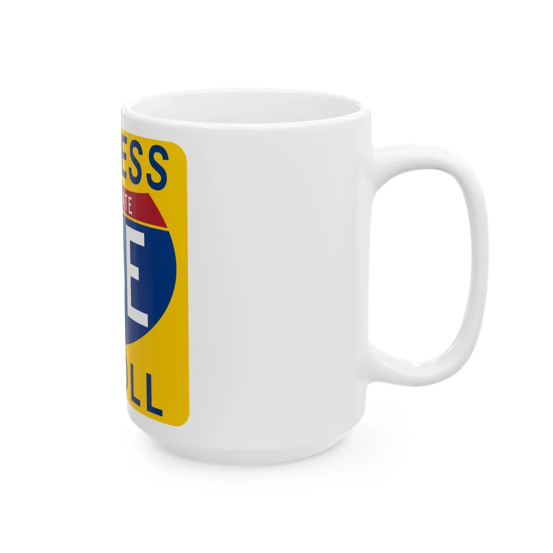 35E Express Lane free (Texas) (Road Sign) White Coffee Mug - Go Mug Yourself