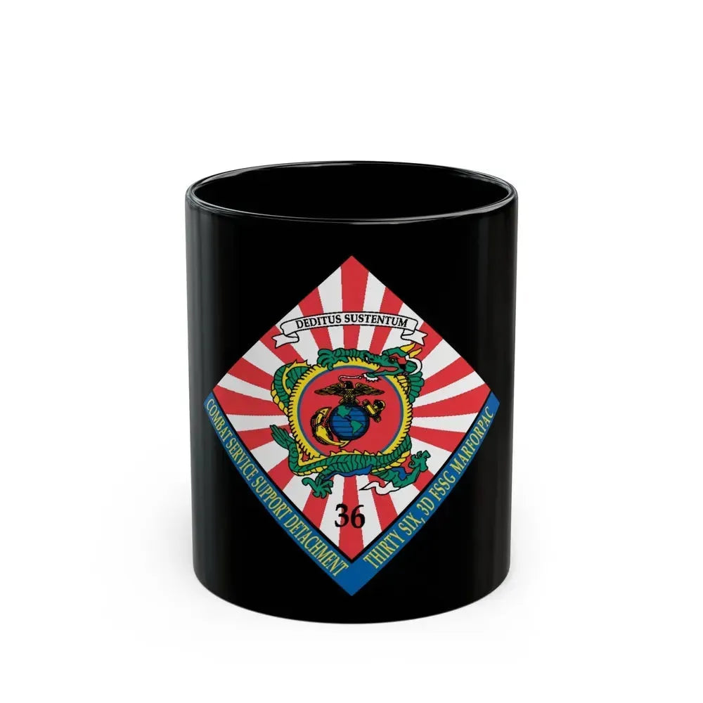 36 Combat Service (USMC) Black Coffee Mug 11oz - Go Mug Yourself