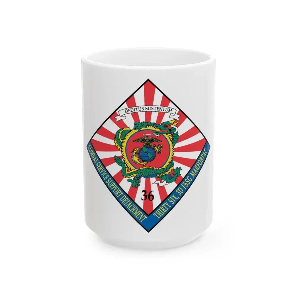 36 Combat Service (USMC) White Coffee Mug 15oz - Go Mug Yourself