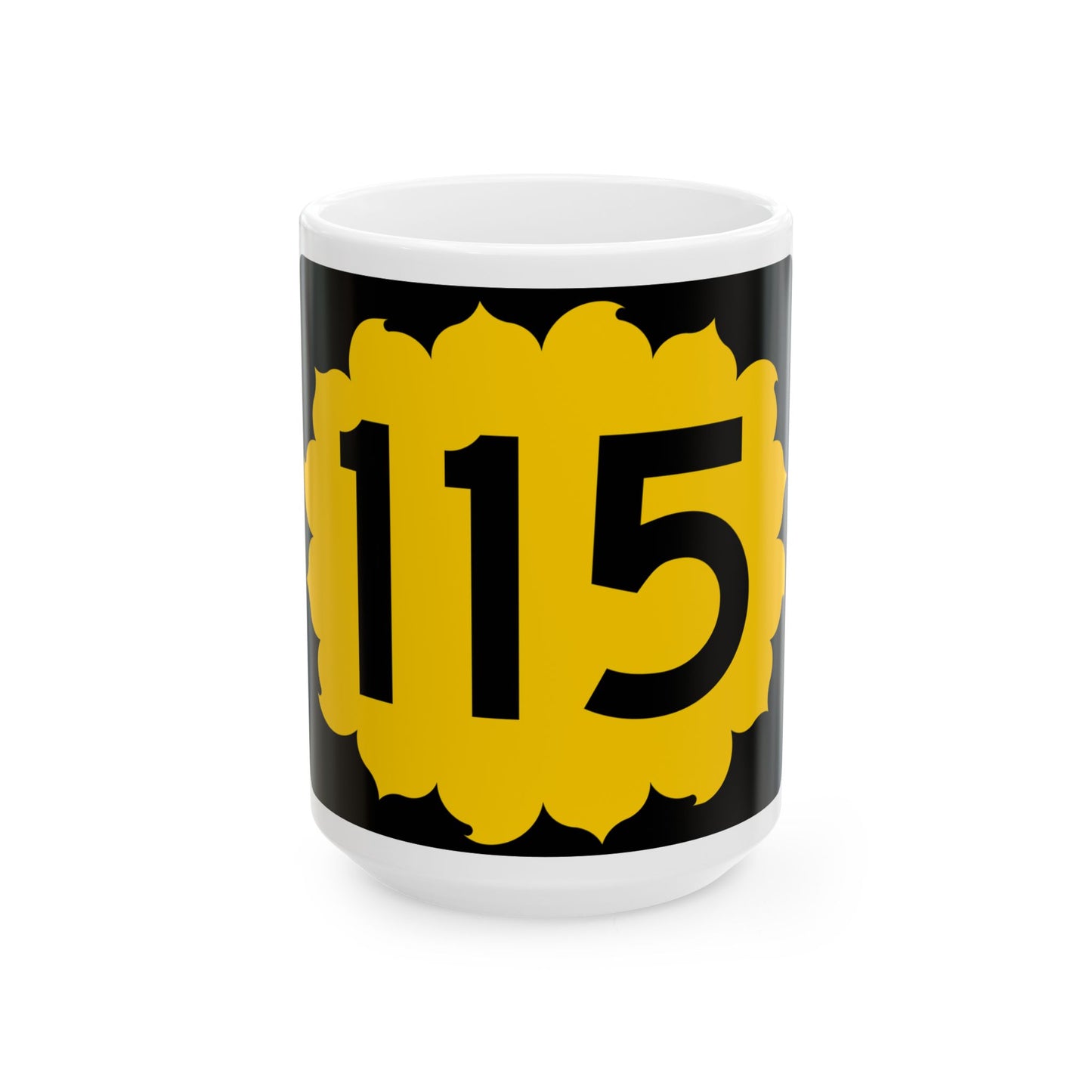 K-115 (Kansas) (Road Sign) White Coffee Mug