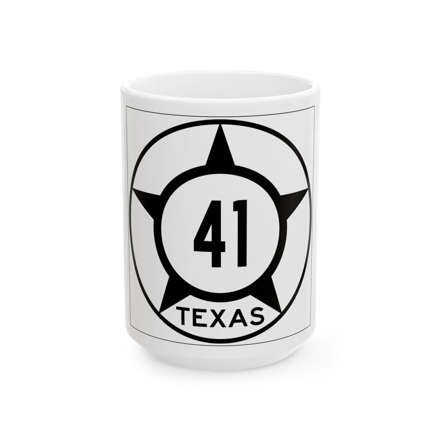 Old Texas 41 (Texas) (Road Sign) White Coffee Mug