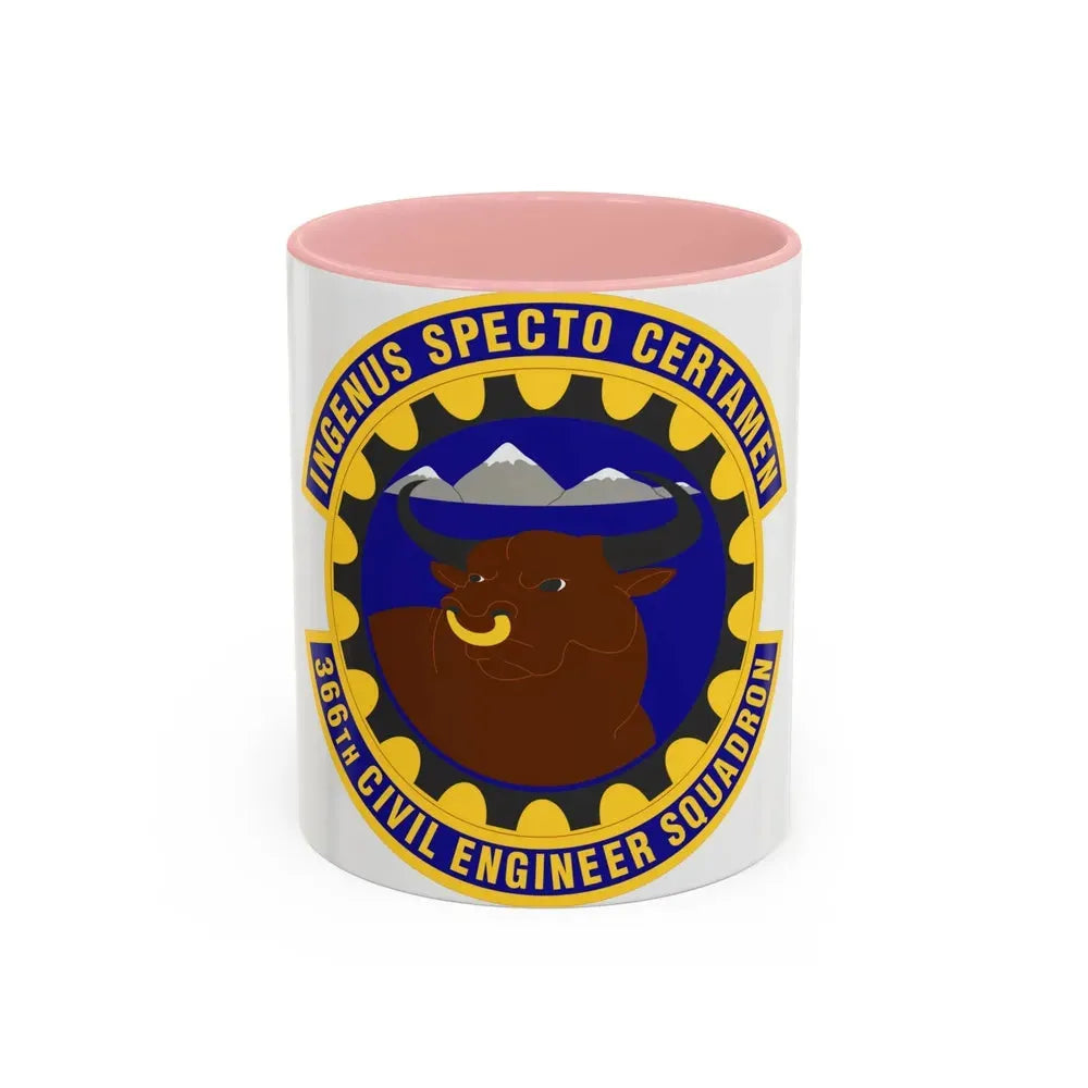 366 Civil Engineer Squadron ACC (U.S. Air Force) Accent Coffee Mug 11oz Pink - Go Mug Yourself