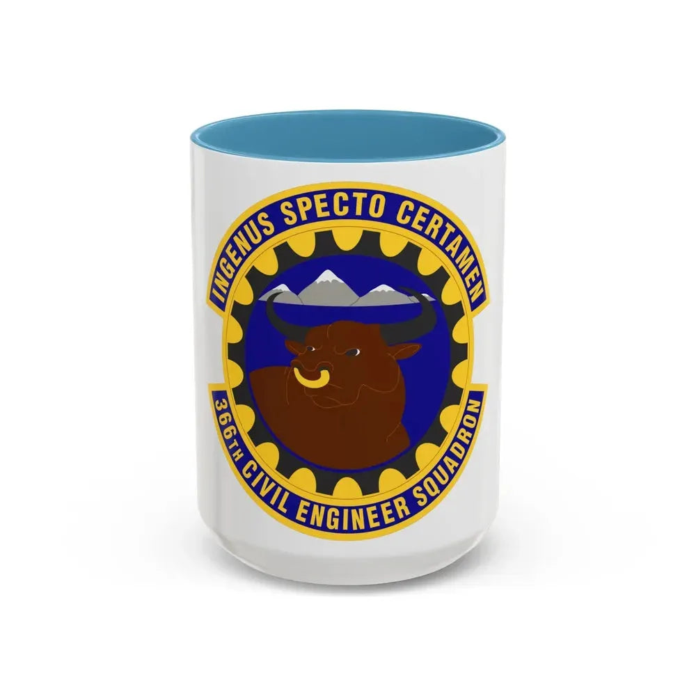 366 Civil Engineer Squadron ACC (U.S. Air Force) Accent Coffee Mug 15oz Light Blue - Go Mug Yourself
