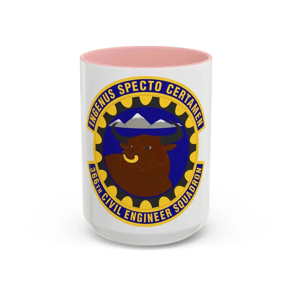 366 Civil Engineer Squadron ACC (U.S. Air Force) Accent Coffee Mug 15oz Pink - Go Mug Yourself