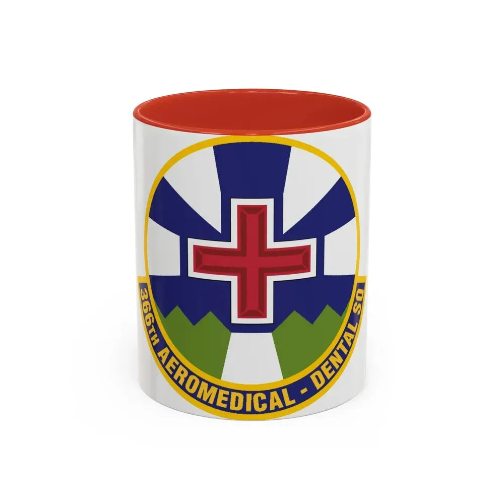 366th Aeromedical Dental Squadron (U.S. Air Force) Accent Coffee Mug 11oz Red - Go Mug Yourself