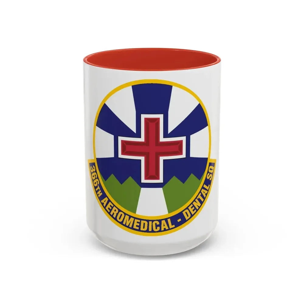 366th Aeromedical Dental Squadron (U.S. Air Force) Accent Coffee Mug 15oz Red - Go Mug Yourself