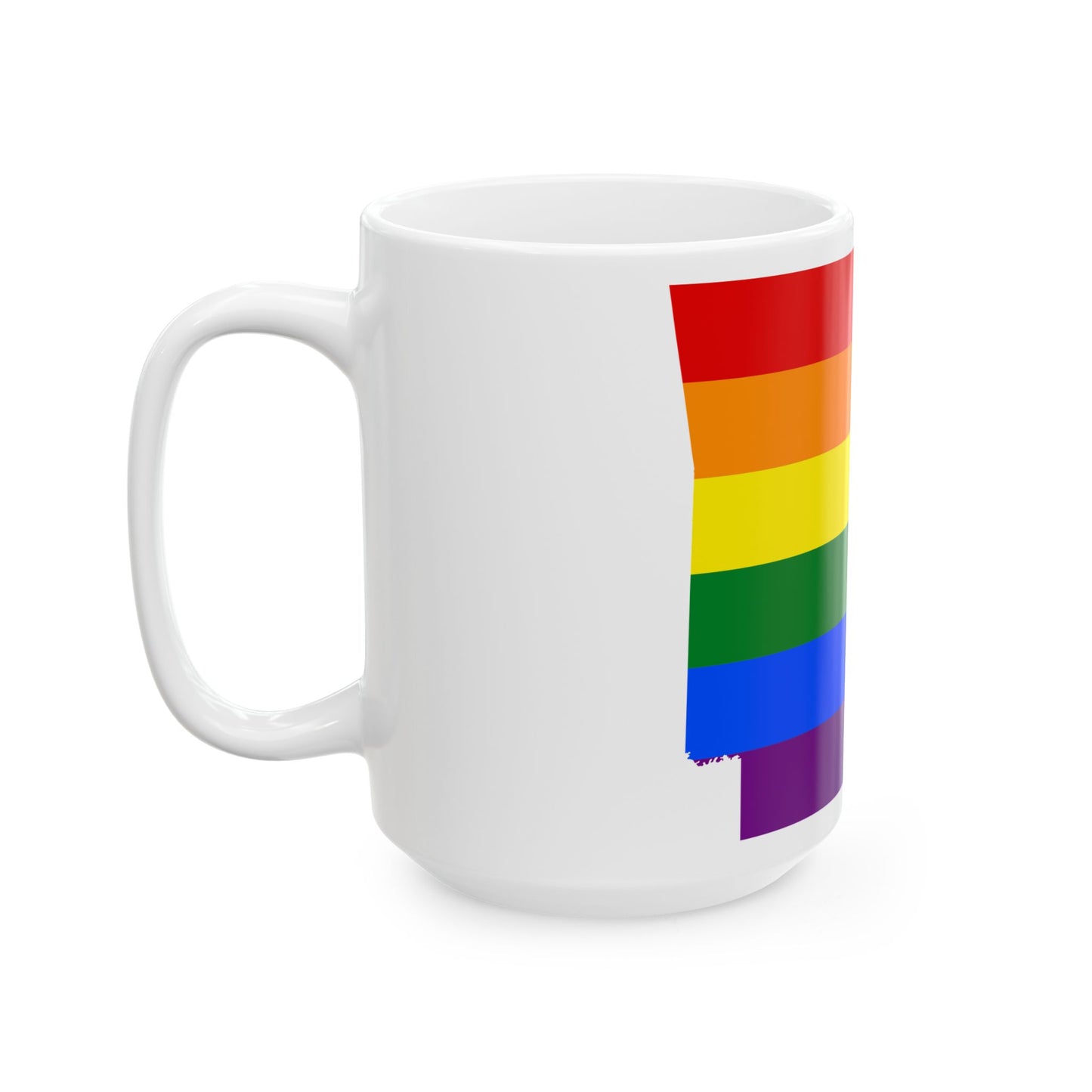 LGBT flag map of Arkansas (United States) White Coffee Mug