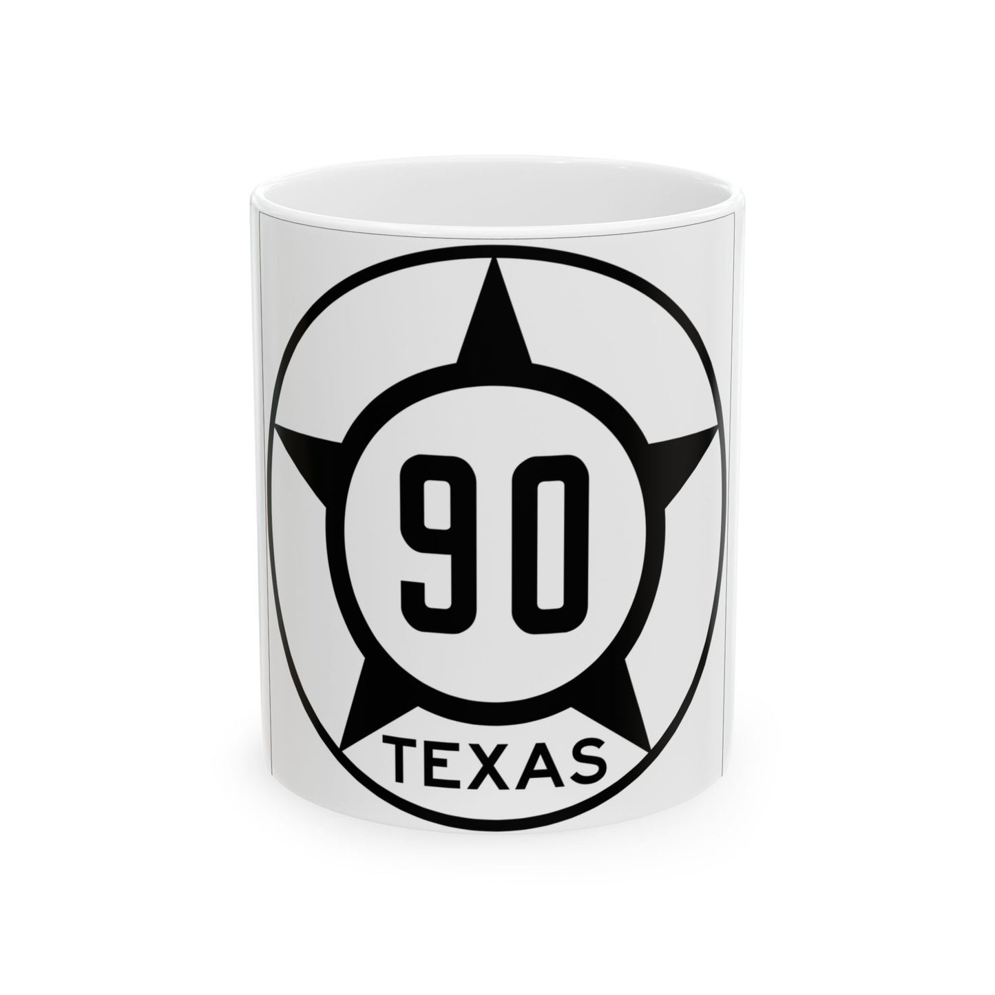 Old Texas 90 (Texas) (Road Sign) White Coffee Mug