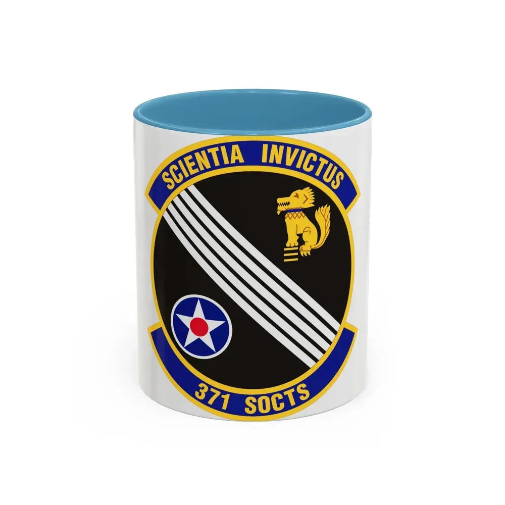 371 Special Operations Combat Training Squadron AFSOC (U.S. Air Force) Accent Coffee Mug 11oz Light Blue - Go Mug Yourself