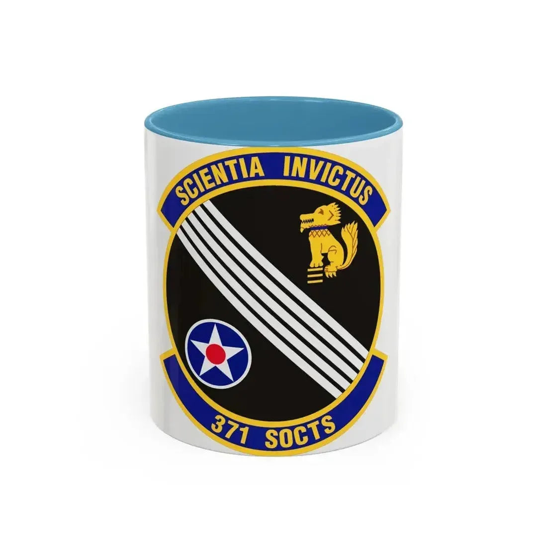 371 Special Operations Combat Training Squadron AFSOC (U.S. Air Force) Accent Coffee Mug 11oz Light Blue - Go Mug Yourself