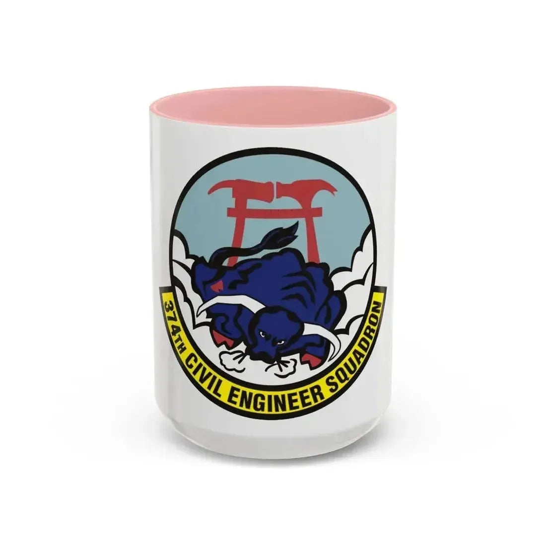 374 Civil Engineer Squadron PACAF (U.S. Air Force) Accent Coffee Mug 15oz Pink - Go Mug Yourself