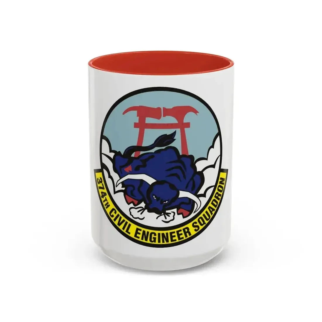 374 Civil Engineer Squadron PACAF (U.S. Air Force) Accent Coffee Mug 15oz Red - Go Mug Yourself