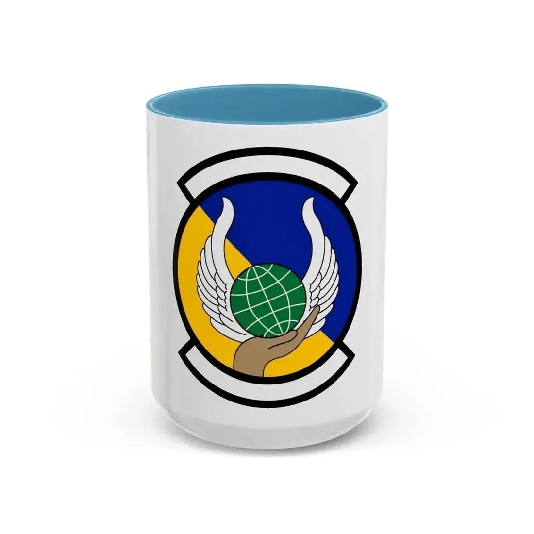 374 Force Support Squadron PACAF (U.S. Air Force) Accent Coffee Mug 15oz Light Blue - Go Mug Yourself