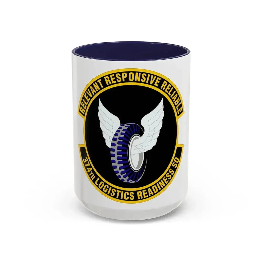 374 Logistics Readiness Squadron PACAF (U.S. Air Force) Accent Coffee Mug 15oz Navy - Go Mug Yourself