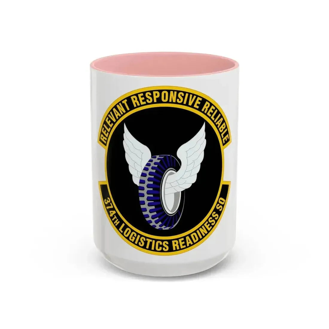 374 Logistics Readiness Squadron PACAF (U.S. Air Force) Accent Coffee Mug 15oz Pink - Go Mug Yourself