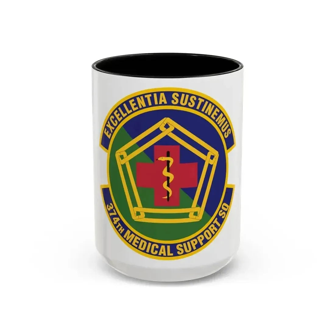374th Medical Support Squadron (U.S. Air Force) Accent Coffee Mug 15oz Black - Go Mug Yourself