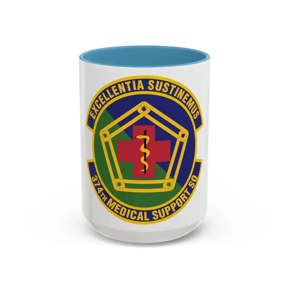 374th Medical Support Squadron (U.S. Air Force) Accent Coffee Mug 15oz Light Blue - Go Mug Yourself