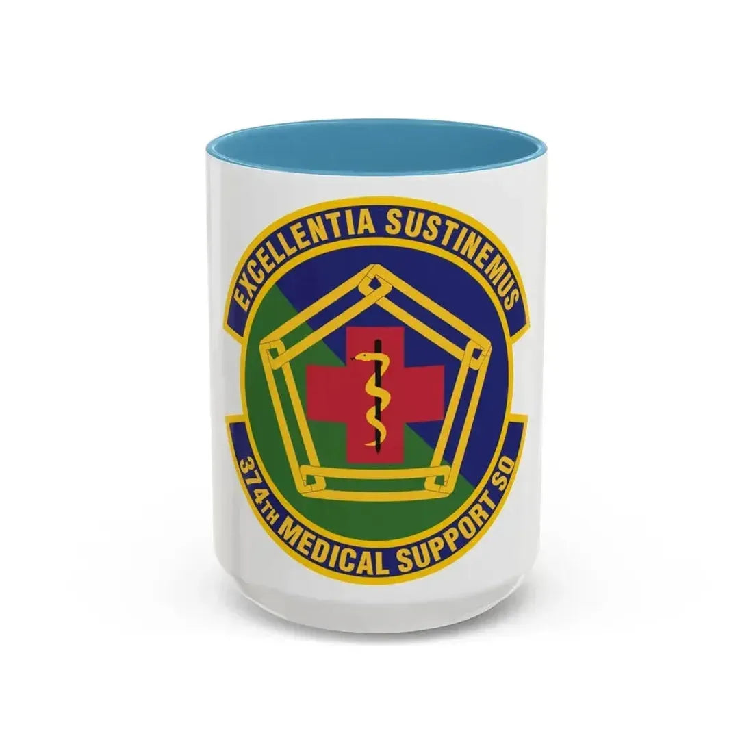 374th Medical Support Squadron (U.S. Air Force) Accent Coffee Mug 15oz Light Blue - Go Mug Yourself