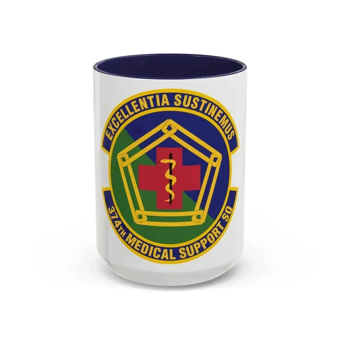 374th Medical Support Squadron (U.S. Air Force) Accent Coffee Mug 15oz Navy - Go Mug Yourself