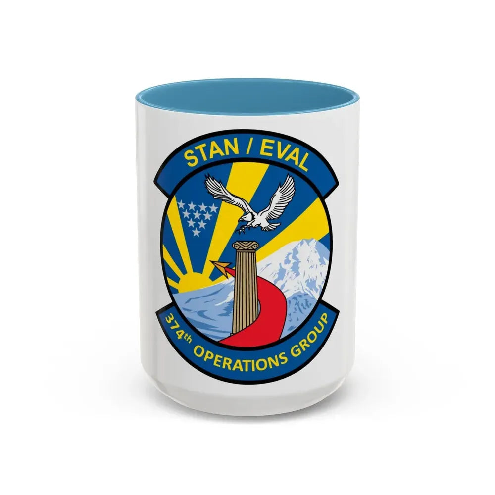 374th Operation Group (U.S. Air Force) Accent Coffee Mug 15oz Light Blue - Go Mug Yourself